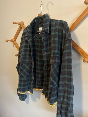 BDG Green and Black Plaid Shirt Jacket